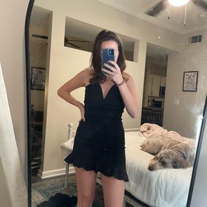 Mini black dress. Perfect for sorority formals
